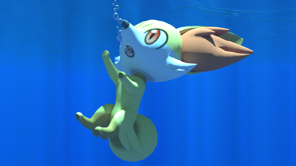 Fennekin underwater