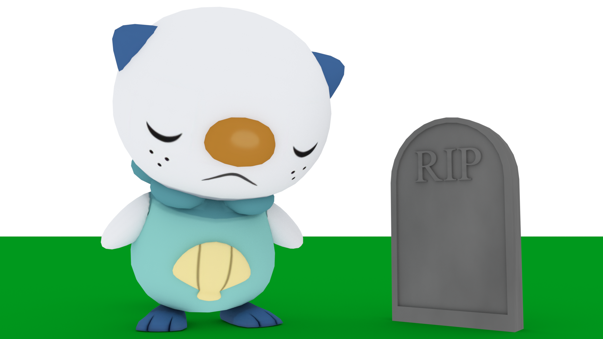 Oshawott mourning (3D version)