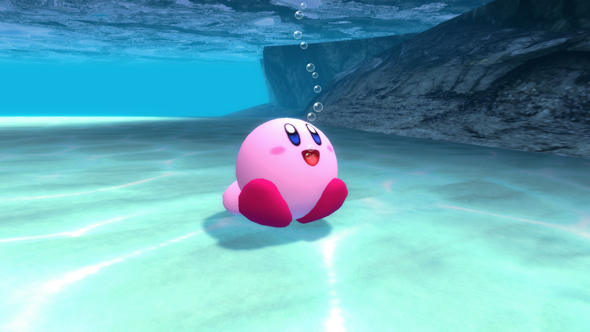Kirby underwater by kuby64 on DeviantArt