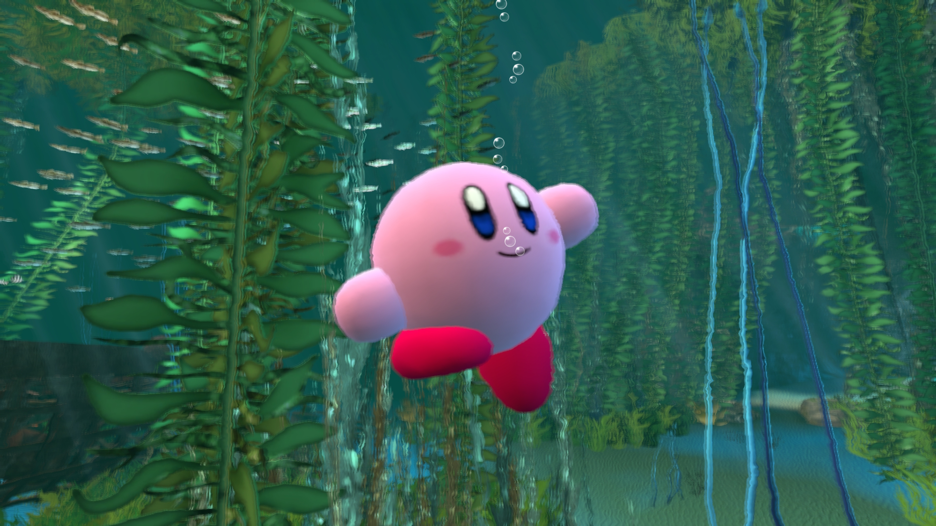 Kirby floating underwater by kuby64 on DeviantArt