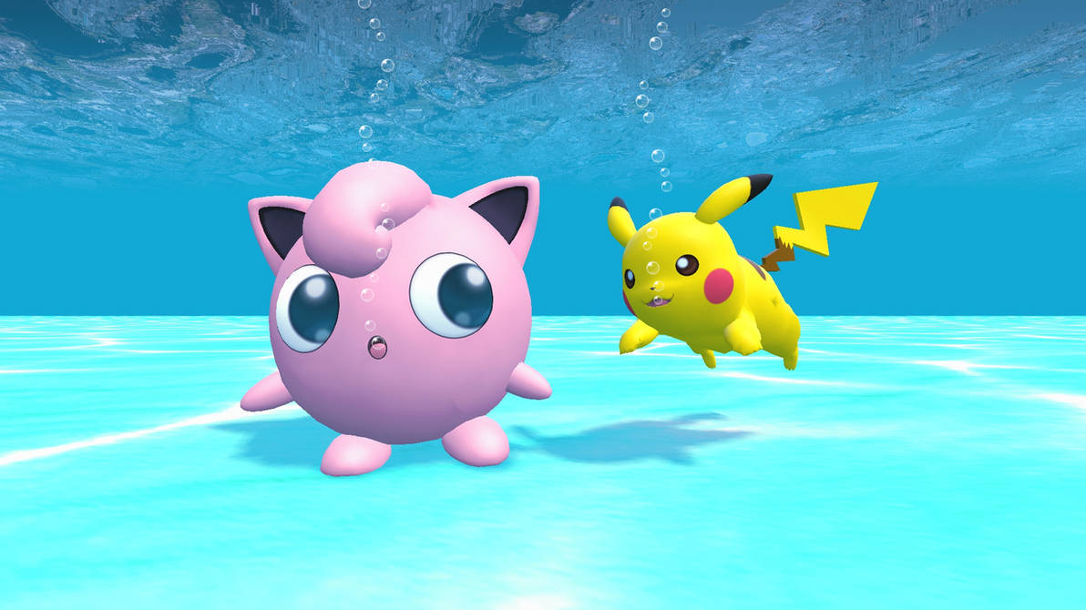Jigglypuff and Pikachu underwater by kuby64 on DeviantArt