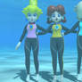 Surfer Princesses underwater