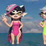 Squid Sisters at the beach