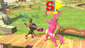 SSBUlt: Pink-cineroar holding the Special Flag