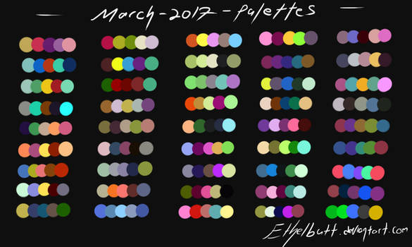 March 2017 Color Palettes