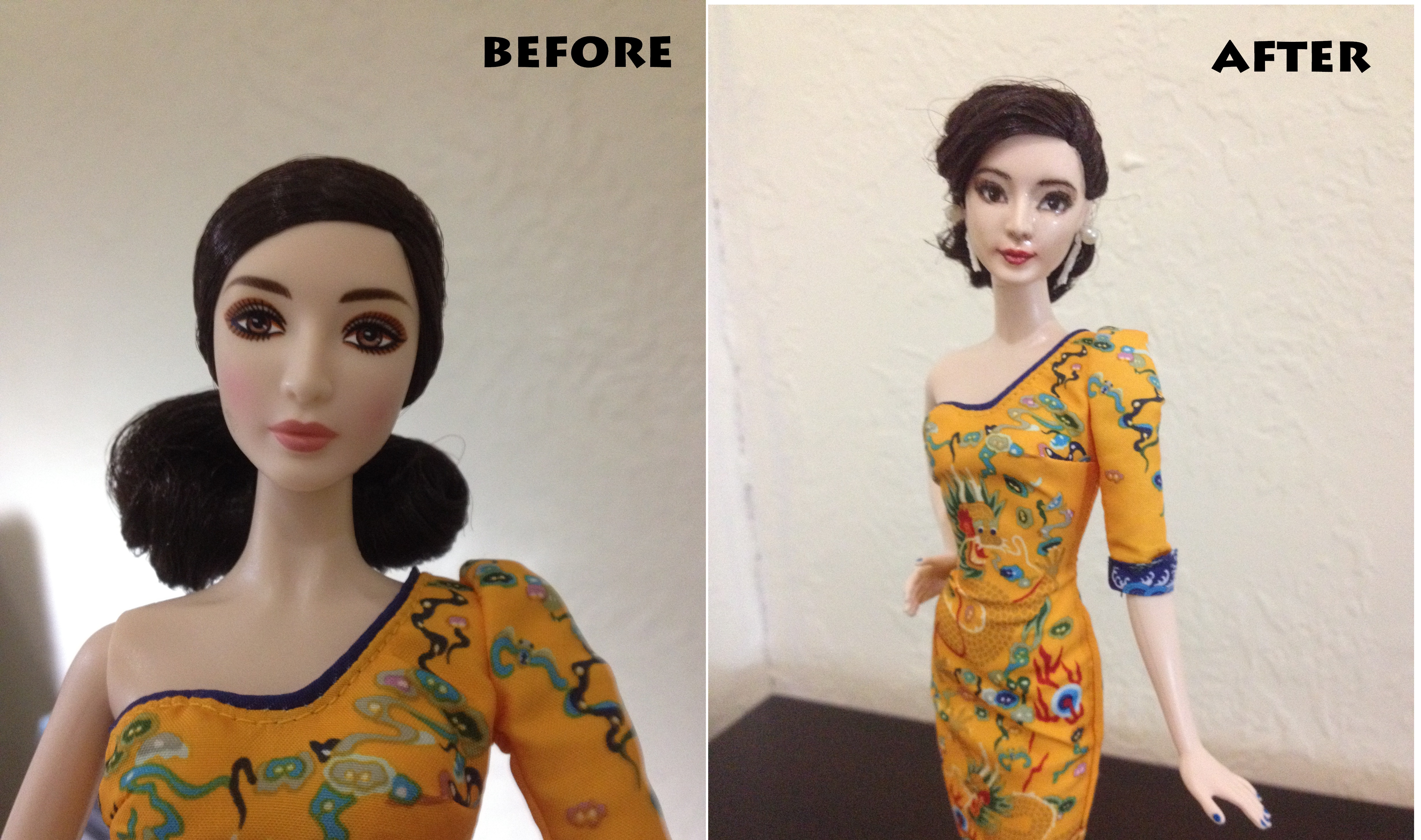 Fan Bingbing Before and After Repainted Doll