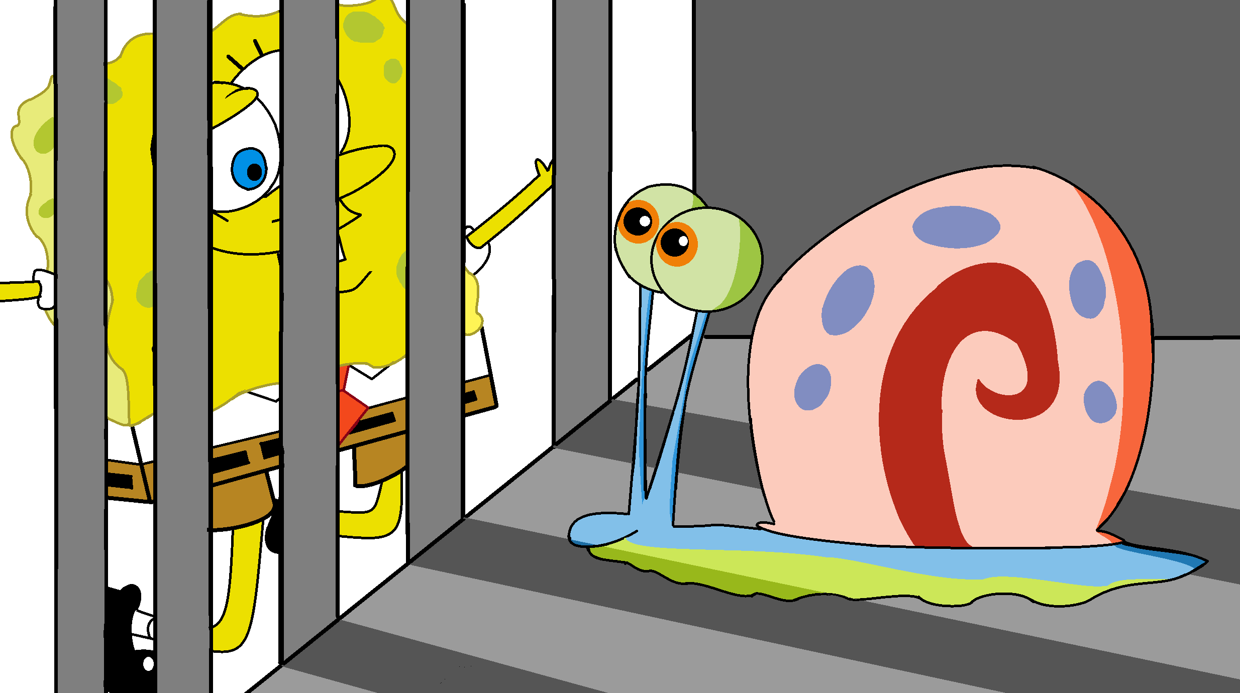 Spongebob meets Gary in the animal shelter by WindyThePlaneh on DeviantArt