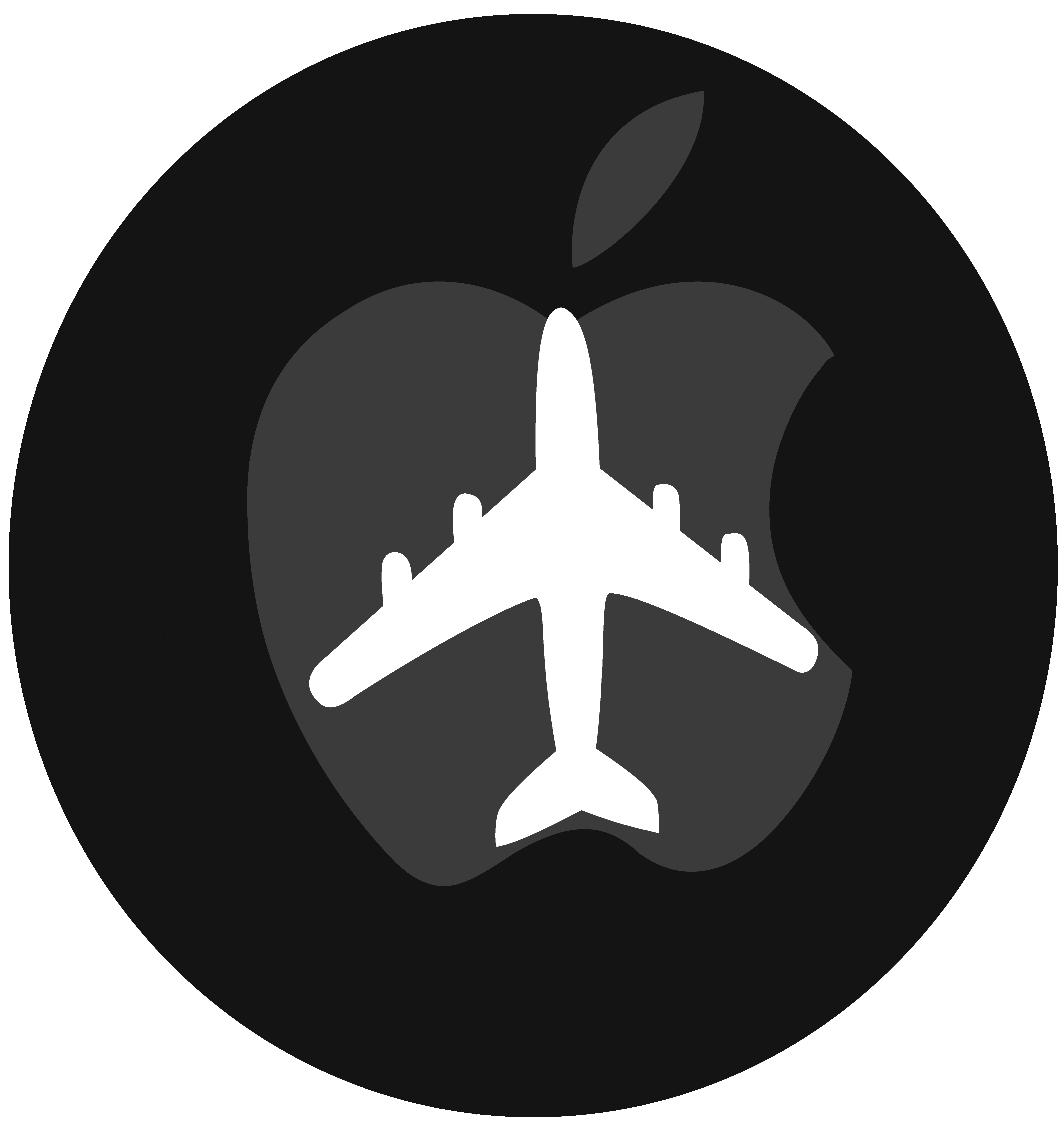 Apple Logo With Plane logo vector(with speedpaint)