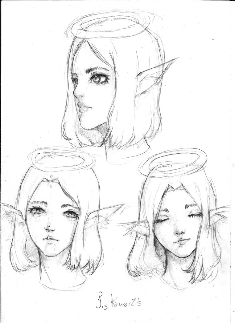 Angel Elf Sketch Angel Elf by Iskawarts on DeviantArt