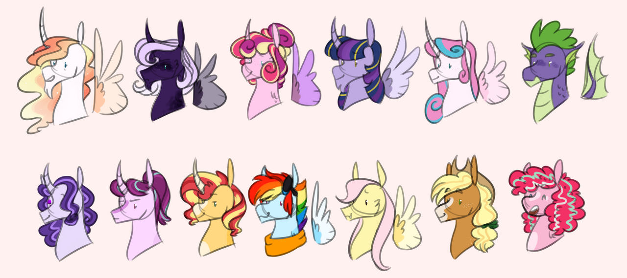 {MLP} Redesign Headshots by queerhorses on DeviantArt