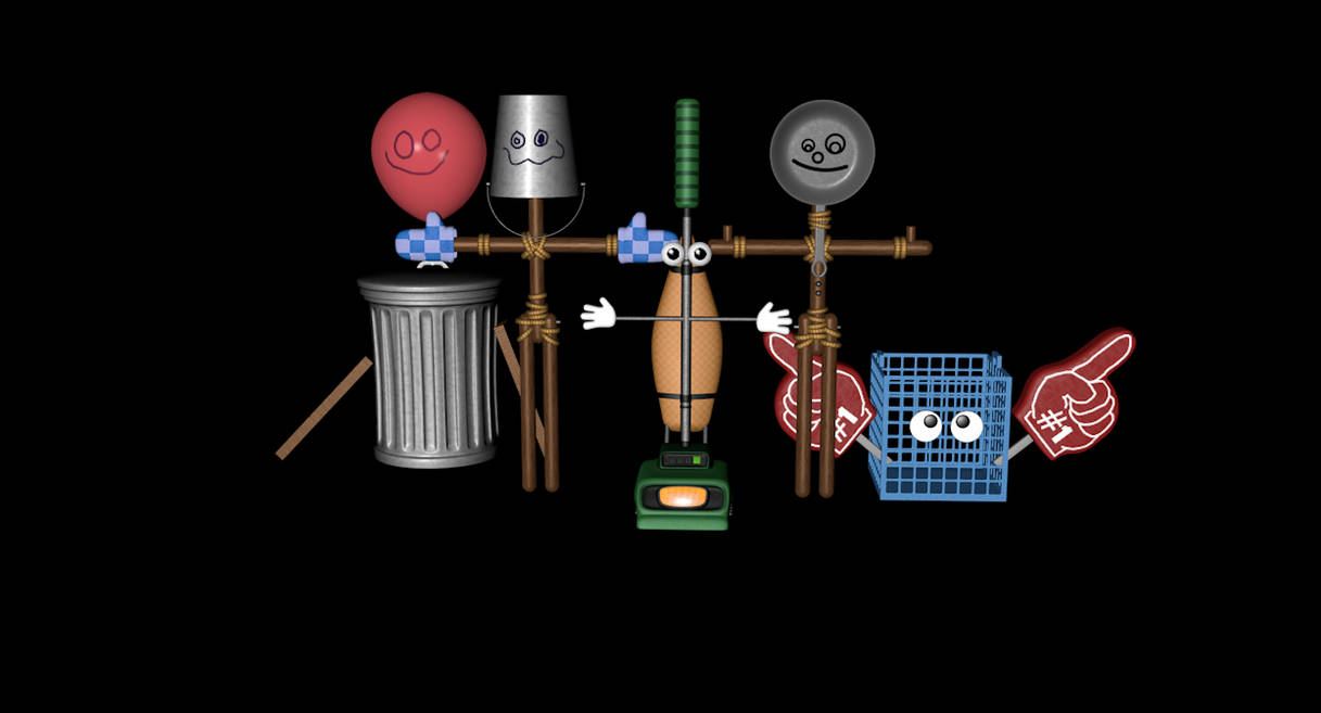 (C4D/FNAF)Trash and the gang render by TheSTR100 on DeviantArt