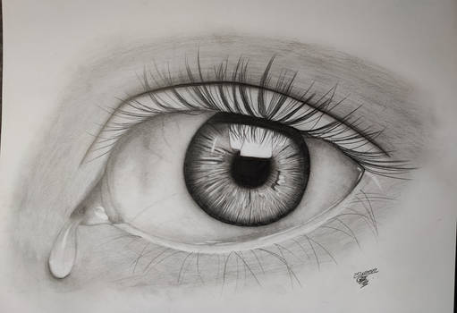 Realistic eye drawing - Pencil