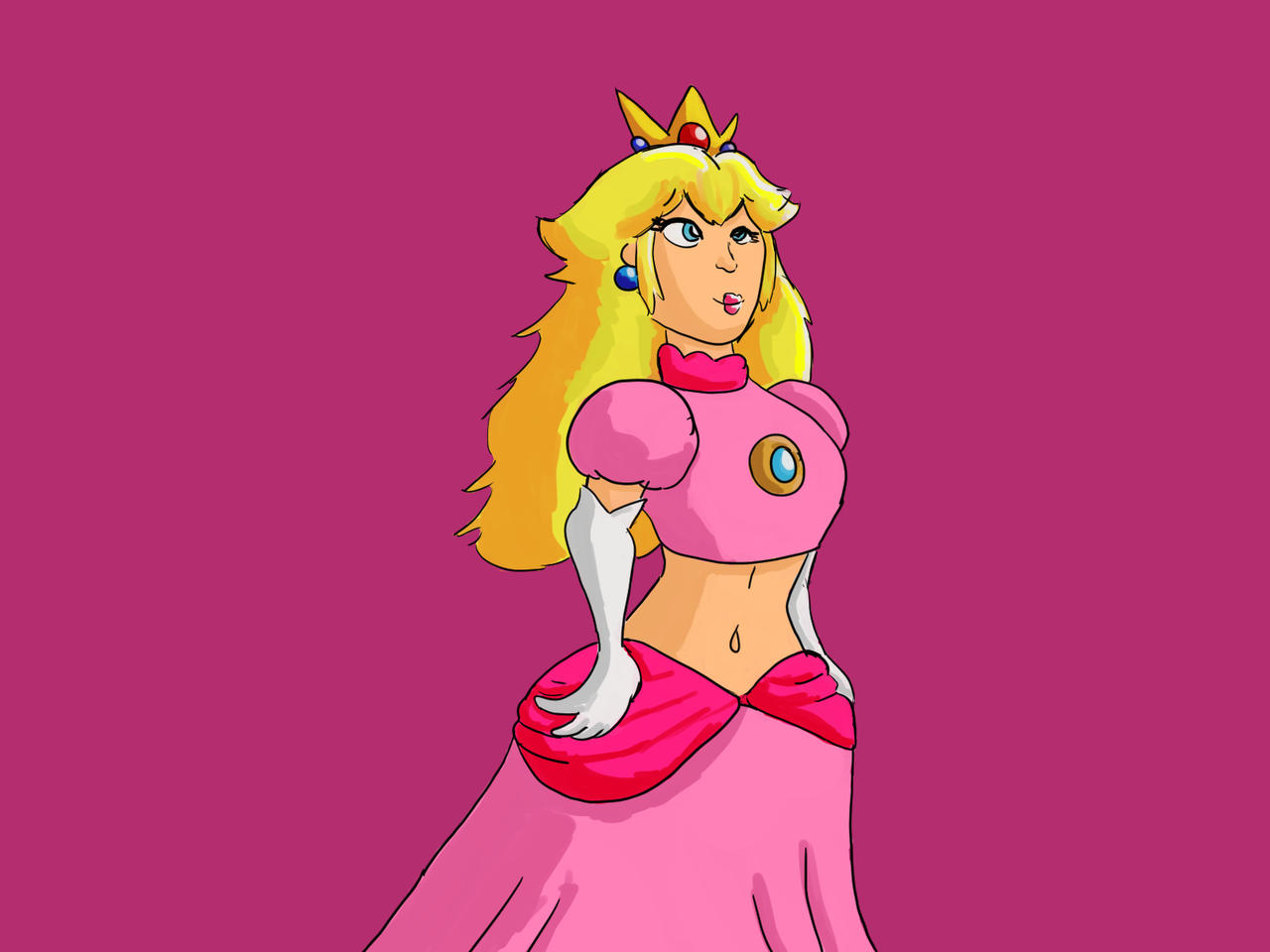 Midriff Princess Princess Peach's Bare Midriff by thehornypig34 on DeviantArt