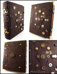 Big Steampunk Leather Book by MilleCuirs