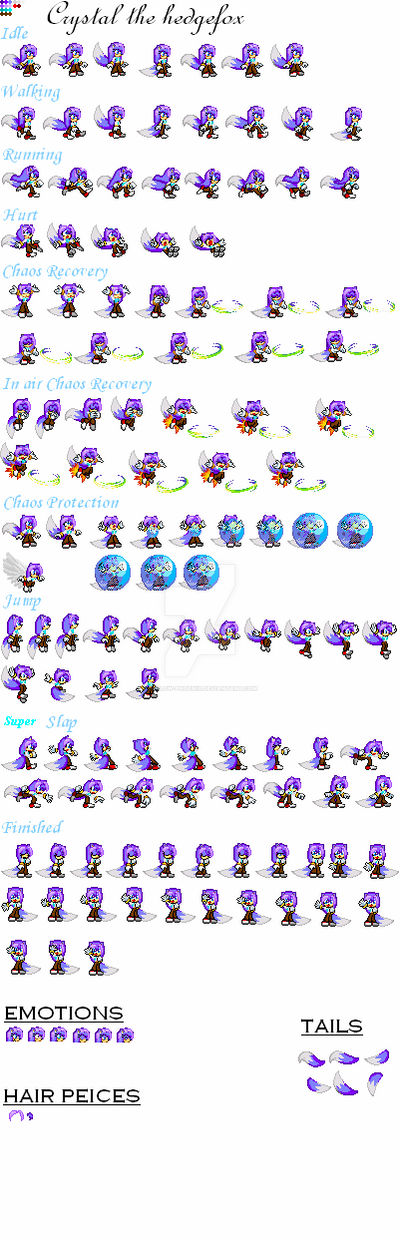 Crystal the Hedgefox sprites