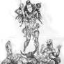 Shiva destroying demons