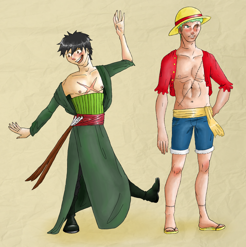 Luffy And Zoro Switched Clothes By Felton0fanatic On DeviantArt.