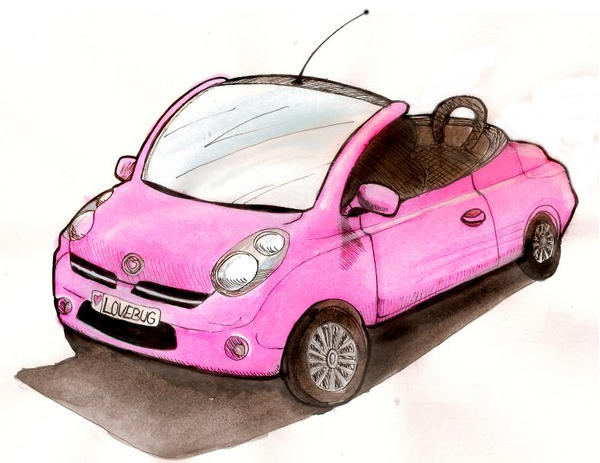 Cute Pink Car by YamPuff on DeviantArt