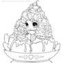 Ice Cream Girl Lineart