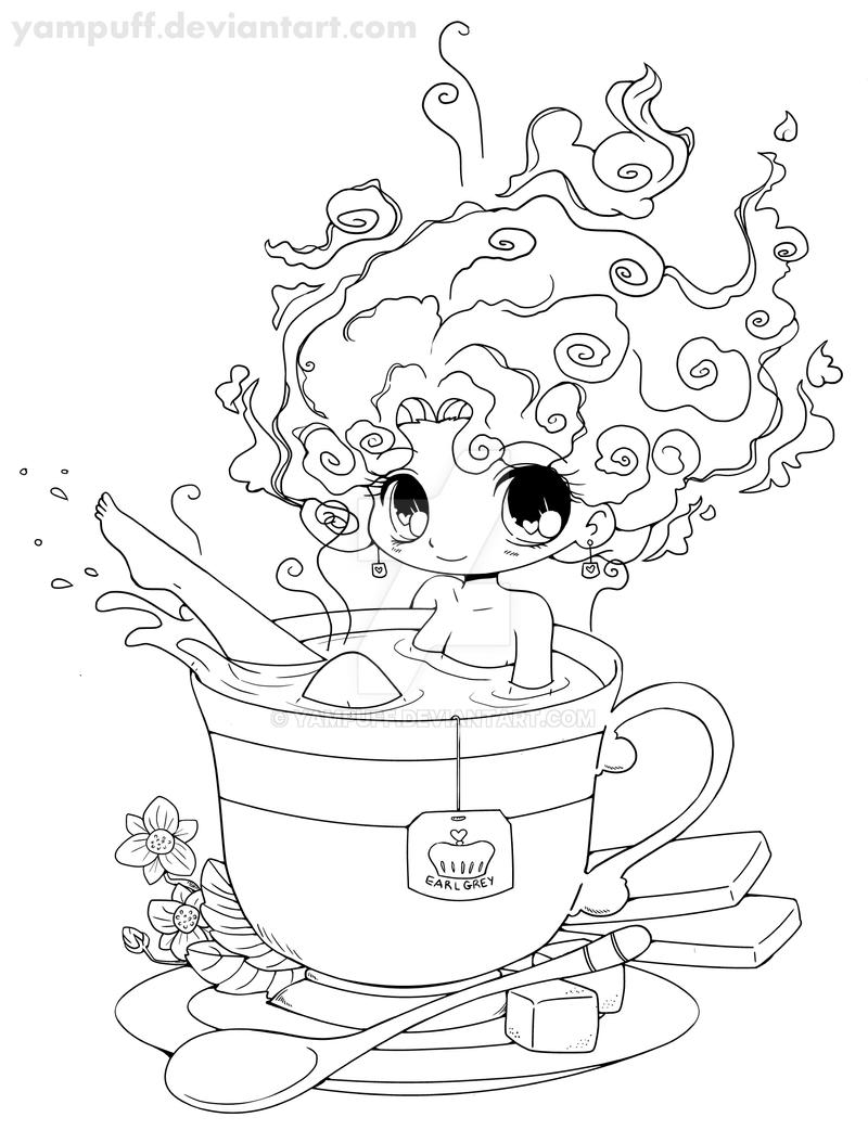 Tea Girl Lineart