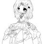 Goth Chibi on a Cake Lineart