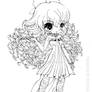 Curly Haired Girl Lineart