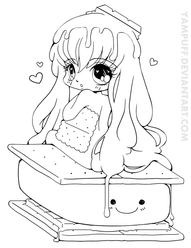 S'more Chibi Commission - Lineart