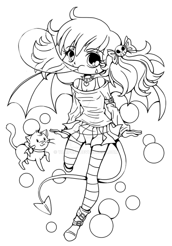 Bubblegum Suka Chibi Lineart