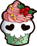 Holiday Skull Cupcake by YamPuff