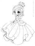 Cinderella Chibi Lineart by YamPuff