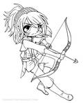 Estel Chibi Lineart by YamPuff