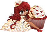 Red Velvet Chibi Cupcake Commission by YamPuff