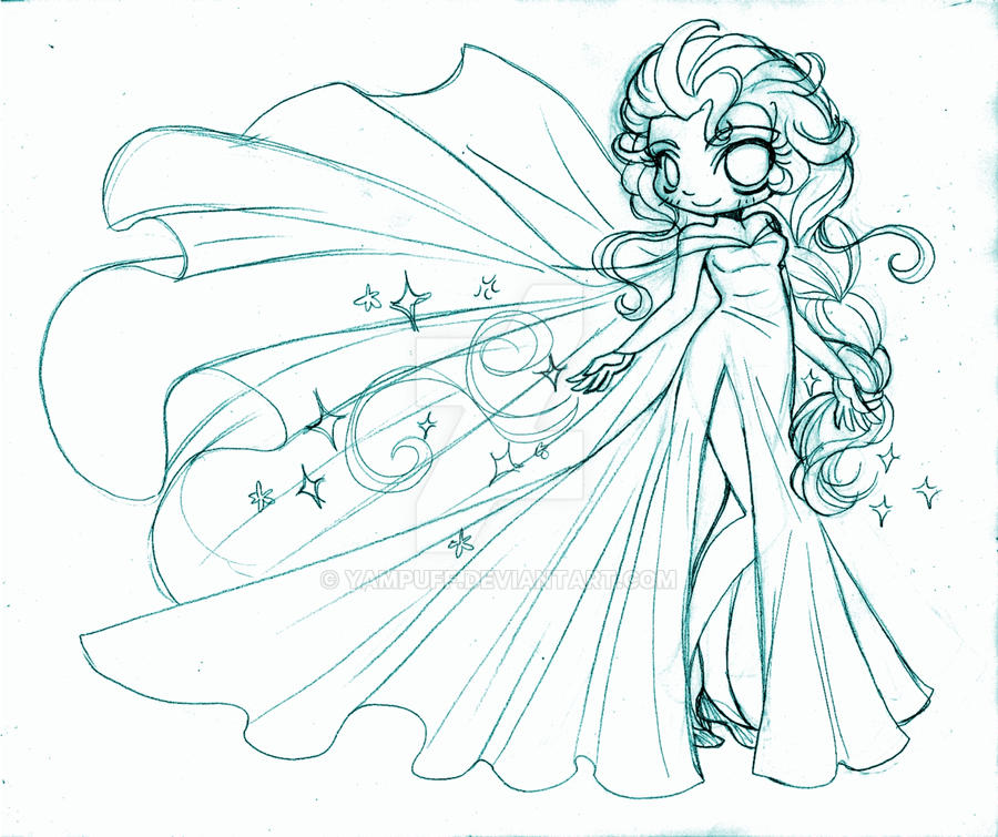 Elsa Chibi Commission Sketch