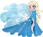 Elsa the Snow Queen - Chibi Commission by YamPuff