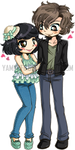 Chibi Couple ::Commission:: by YamPuff