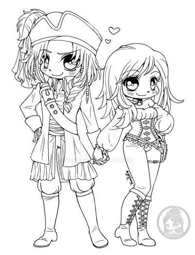 Pirate Couple :: Open Lineart ::