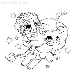 Steven and Lion ::Open Lineart::