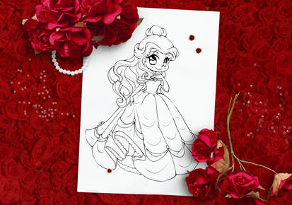 Princess Belle Chibi ::Free Lineart::