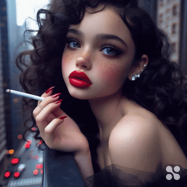 Kandi, sneaking a cigarette hears daddy call her