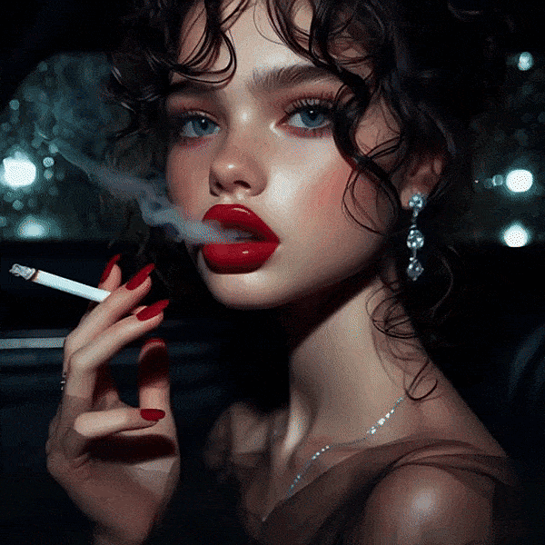 Charlotte smoking in limo