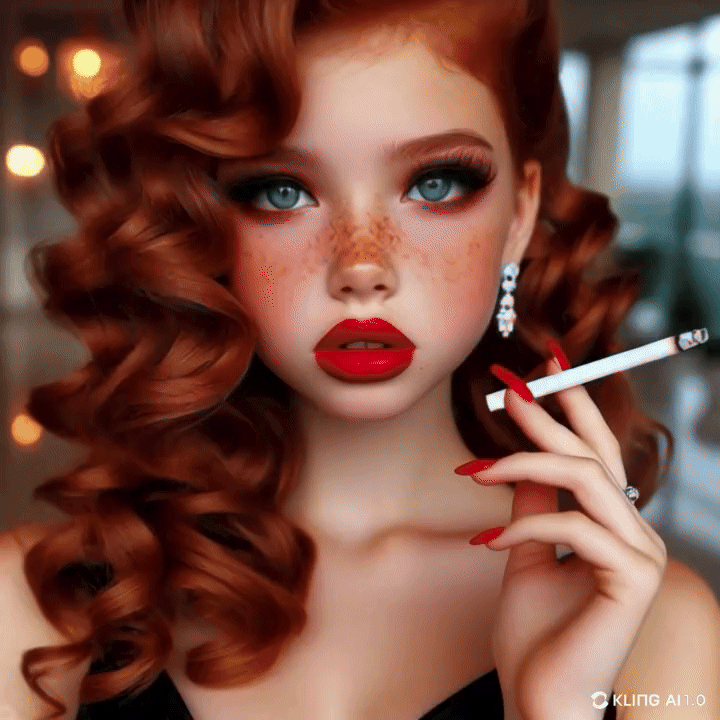 Majella smoking in the penthouse