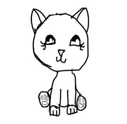 Female Cat Line Art