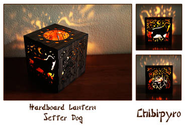 Hardboard Lantern Setter Dog