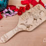 Japanese crane pattern wooden hairbrush