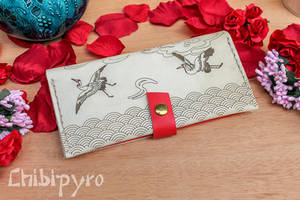 Japanese Print Crane Wallet