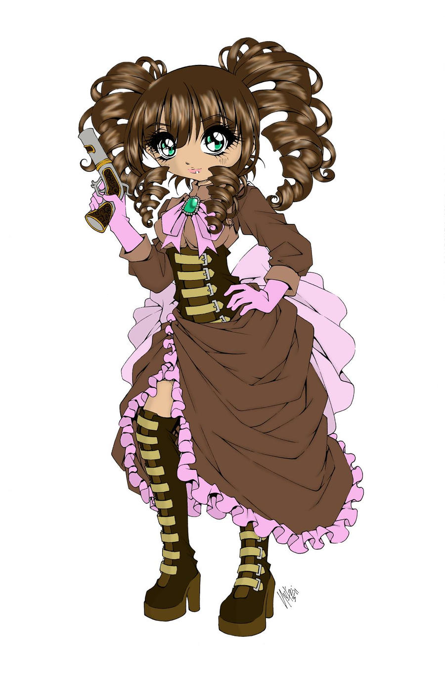 Steampunk Girl: Colored