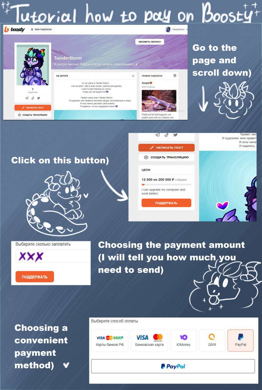 HOW TO PAY ON BOOSTY by silverzzzzz on DeviantArt