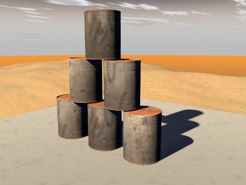 cans in the desert