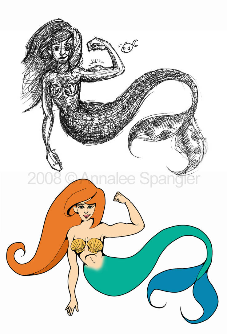 Muscle Mermen Muscle Mermaid Progress by zenobia on DeviantArt