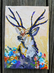 Stag and Flowers